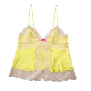 Victoria’s Secret Yellow Satin Lace Camisole Top
